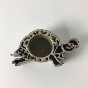 Bay Pottery CandlePots Turtle Terrapin Votive Drip Glaze Candle Holder Planter